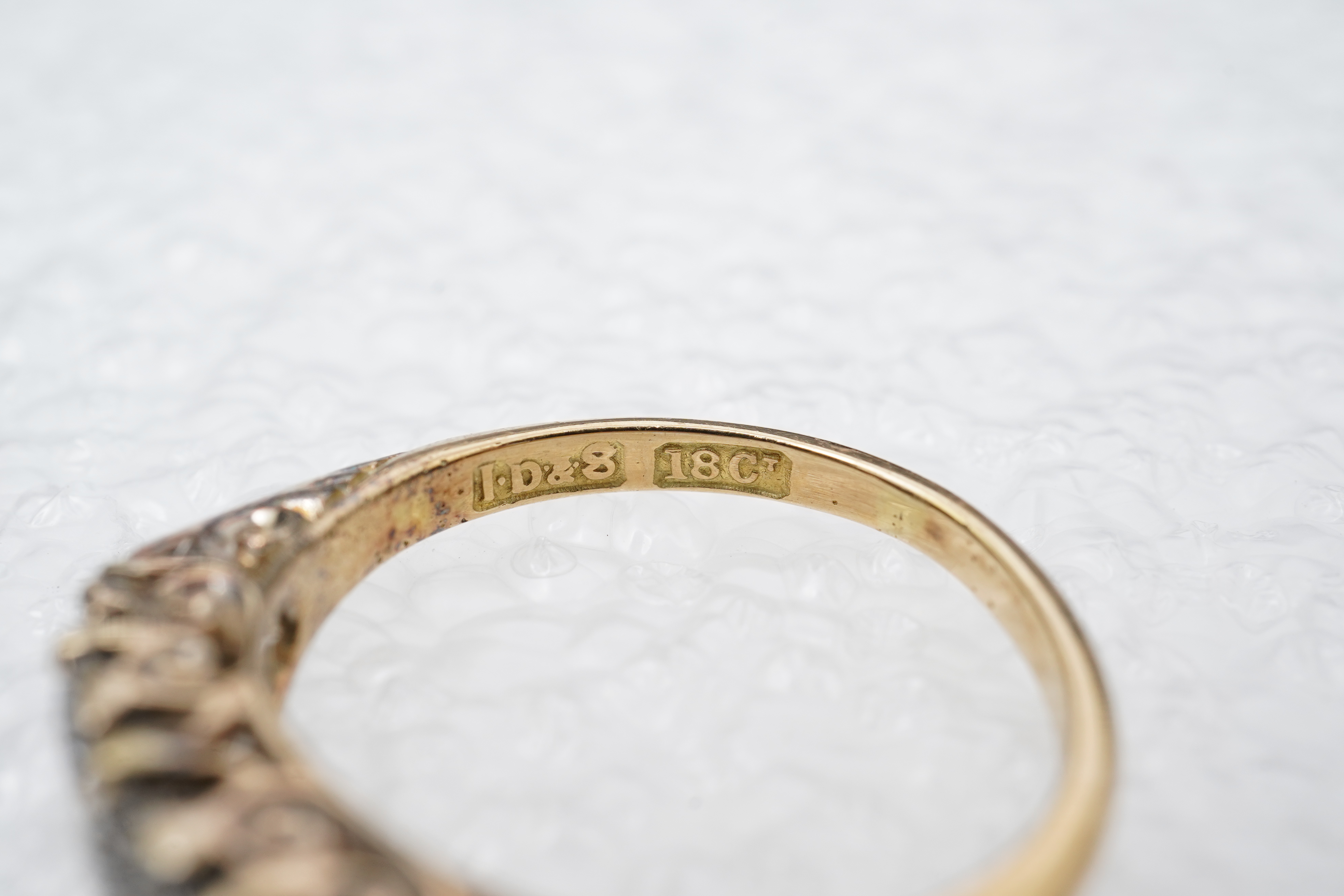 A five-stone diamond ring, late 19th century